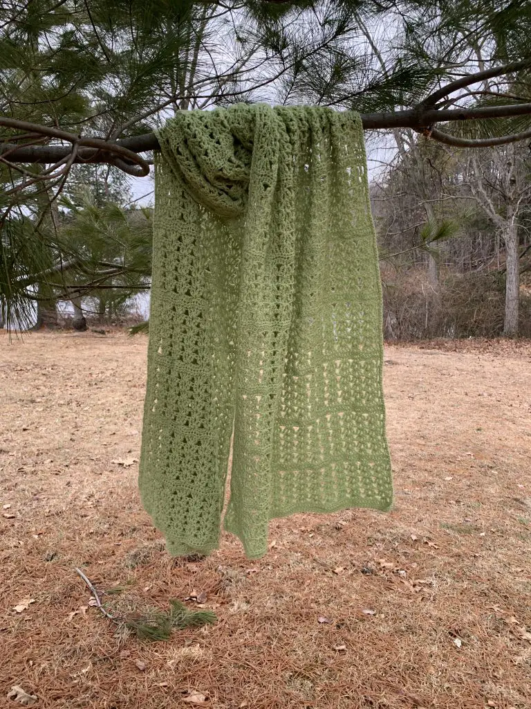 The "Lettuce Wrap" hanging from a pine tree.